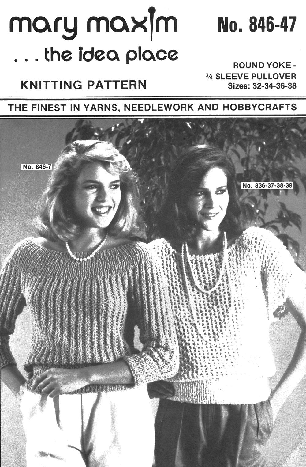 Modèle de pull à manches 3/4 à empiècement rond