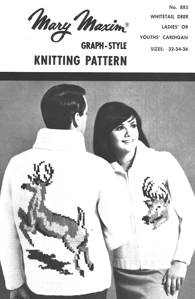 White Tail Deer Ladies' or Youth's Cardigan Pattern