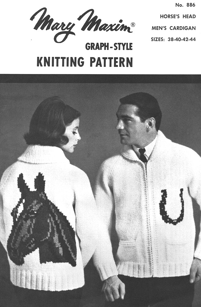 Horse's Head Men's Cardigan Pattern