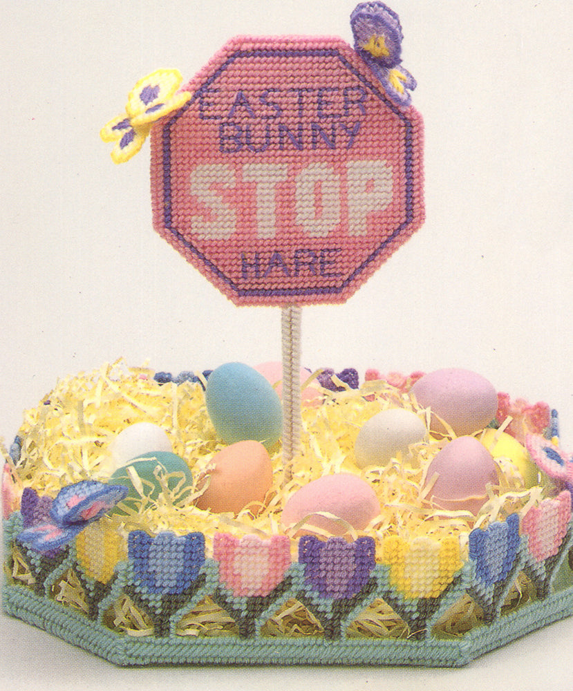 Easter Bunny Stops Hare Centerpiece Pattern