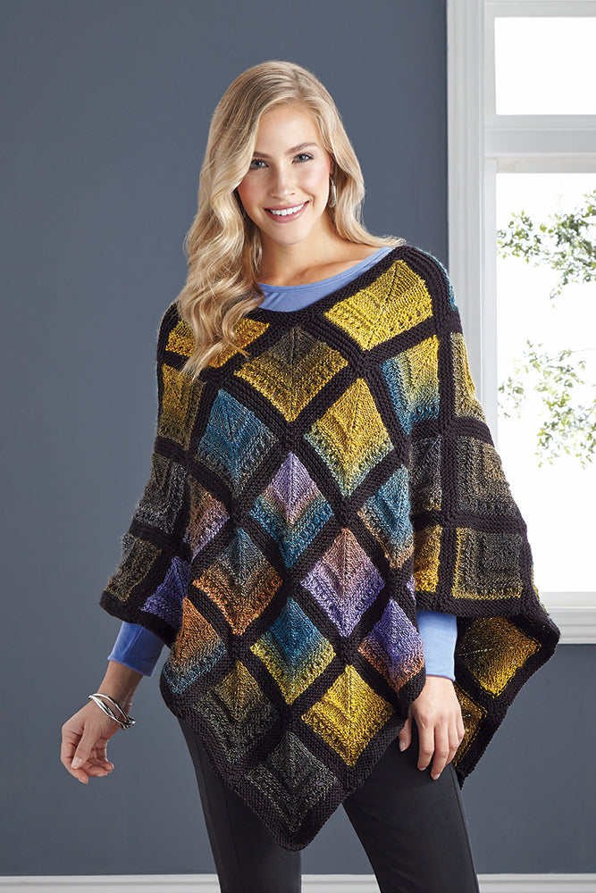 Modèle de poncho en dentelle à onglets