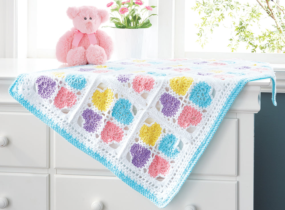 Hearts Squared Blanket Pattern