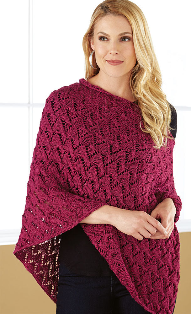 Cabled V Poncho Pattern