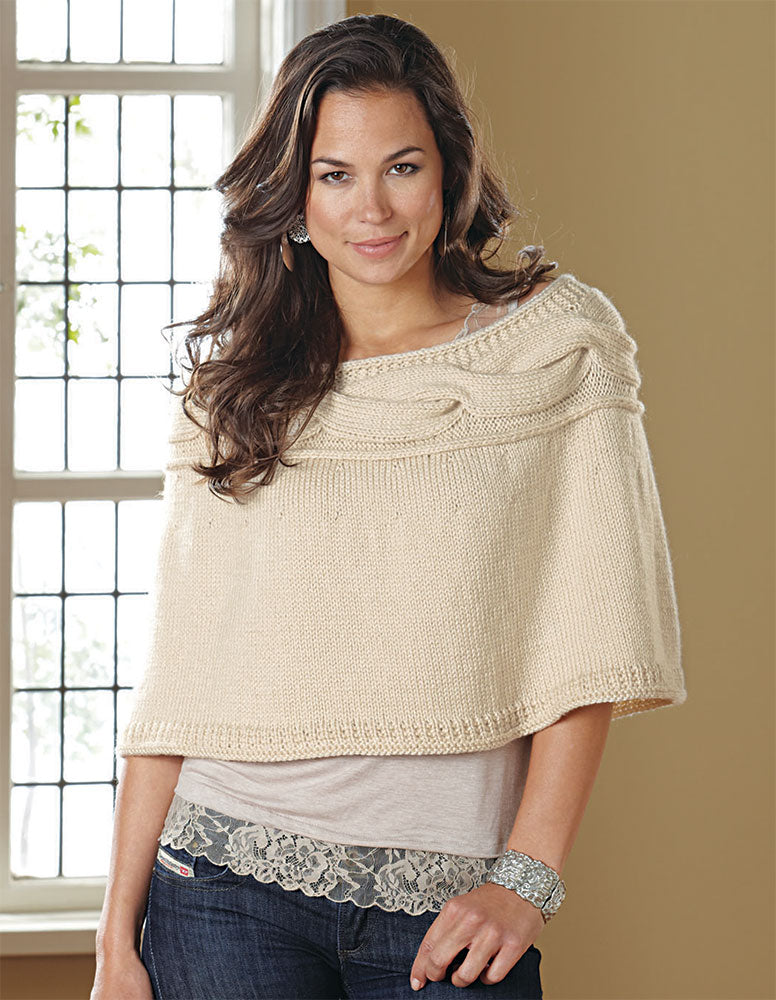 Free Cabled Yoke Poncho Pattern